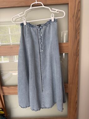 LULUs Side slit soft Jean skirt